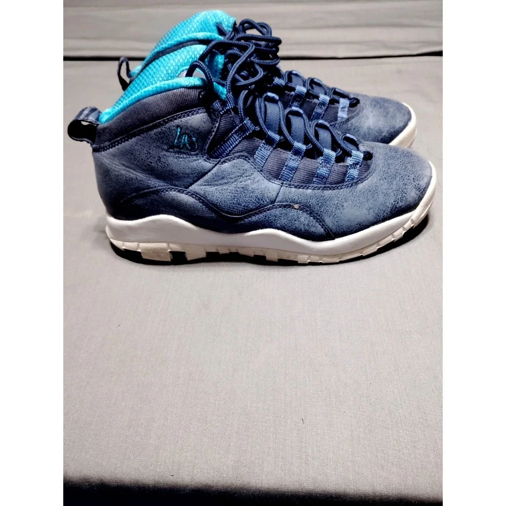 Nike Air Jordan 10 Retro LA Los Angeles Ocean Fog Blue 310806‑404 Size 5.5Y/WM 7